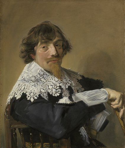 Portret van een man, mogelijk Nicolaes Hasselaer (1593-1635). Brouwer, kapitein-majoor van het krijgsvolk binnen Amsterdam