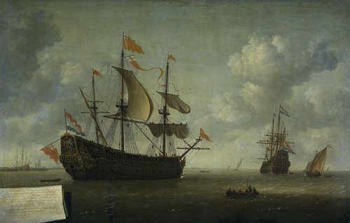 The Arrival of the English Flagship 'Royal Charles' at Hellevoetsluis, Captured during the Dutch Raid on the Medway, June 1667