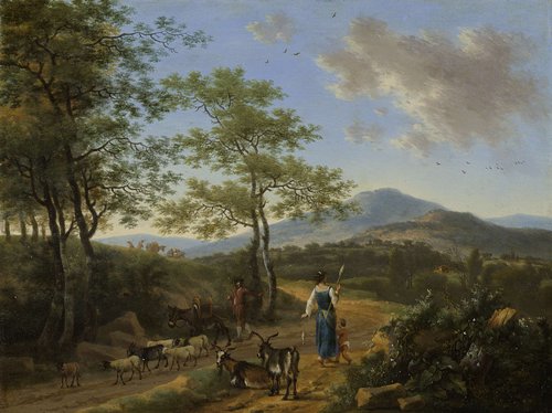Italiaans landschap met herders