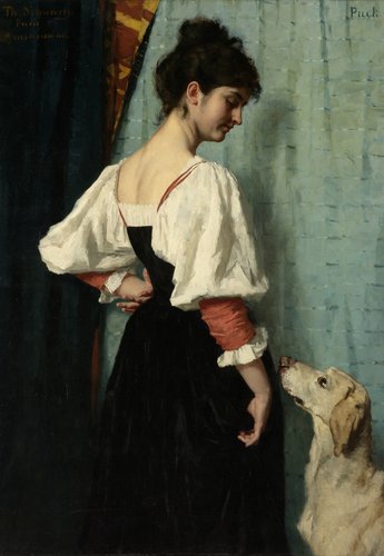 Jonge Italiaanse vrouw met de hond Puck