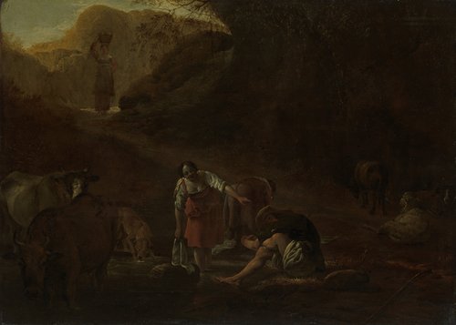 A Shepherd and Washerwomen at a Spring