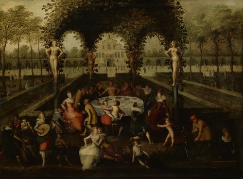 Venus, Bacchus and Ceres with Mortals in a Garden of Love
