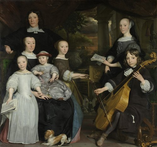 David Leeuw (1631/32-1703), koopman te Amsterdam, met zijn gezin