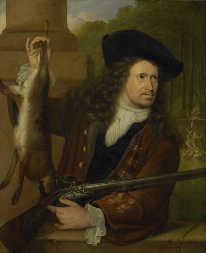 Jan de Hooghe (1650-1731). Neef van Anna de Hooghe, in jachtkostuum