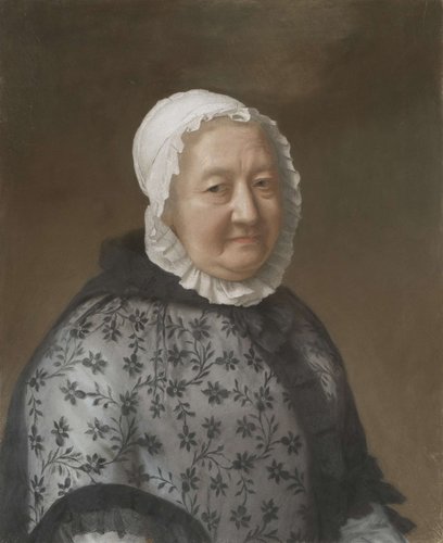 Portret van Marie Congnard-Batailhy, grootmoeder van de vrouw van de kunstenaar, bekend als 'La dame aux dentelles'