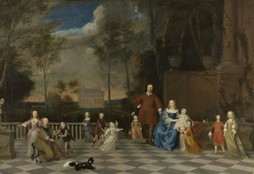 De Amsterdamse koopman Jeremias van Collen (1608-1676), zijn vrouw en hun twaalf kinderen.
