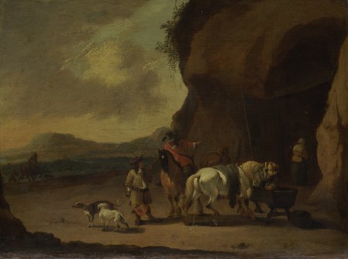 Ruiters pauzerend bij een bergpas