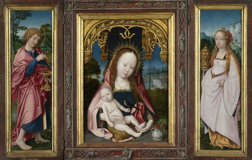 Triptych with Virgin and Child, Saint John the Evangelist (left wing) and Mary Magdalene (right wing)