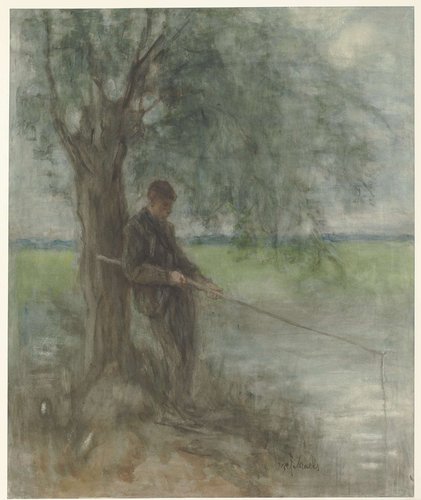 Een hengelaar by Jozef Israëls