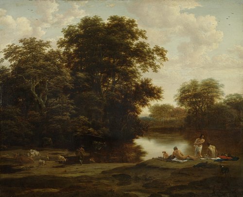 Landschap met baders