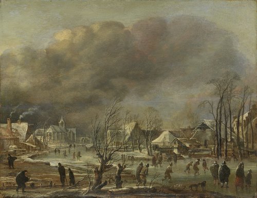 Winter Landscape with Church and Farmhouses