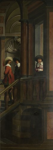 Zevendelige kamerbeschildering: Een buitentrap