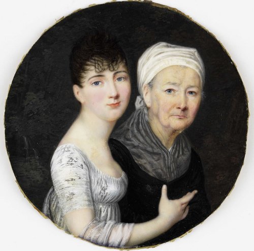 Portret van een oude en een jonge vrouw