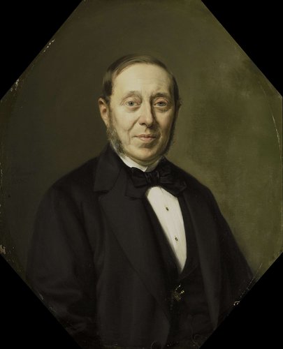 Portrait of Johannes Cornelis van Pappelendam (1810-1884). Artist and Art Dealer. Superintendent of the Van der Hoop Museum