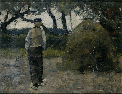 Boer bij een hooischelf (1889)