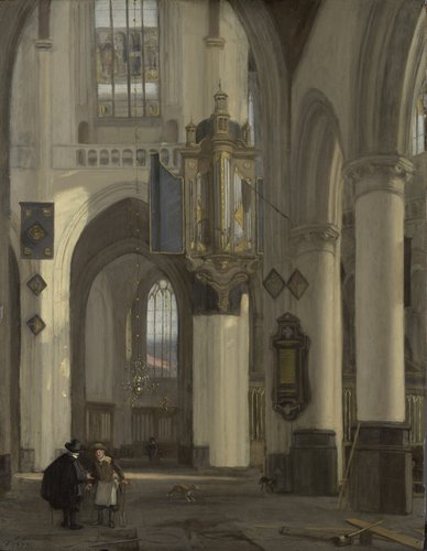 Interior of a Protestant Gothic Church with Motifs from the Oude and Nieuwe Kerk in Amsterdam