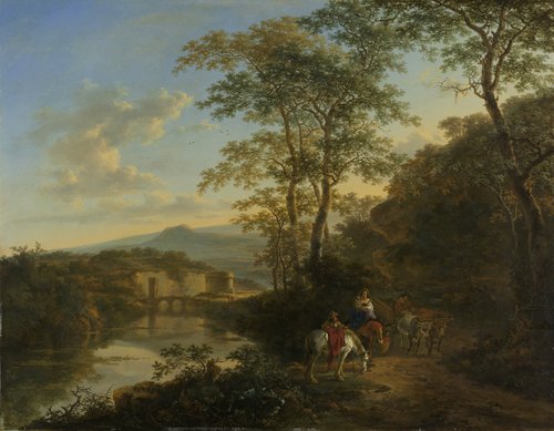Italian Landscape with a River and an Arch Bridge