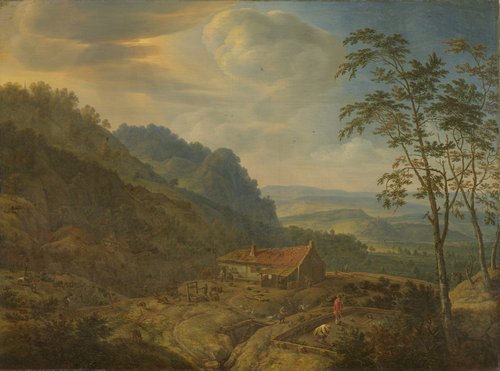 Berglandschap met boerderij