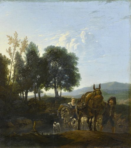 Landschap met muilezeldrijver