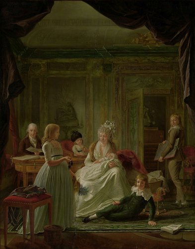 Aernout van Beeftingh (1759-1831) with his first Wife Jacoba Maria Boon (1760-1800) and their Children