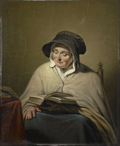 Lezende oude vrouw