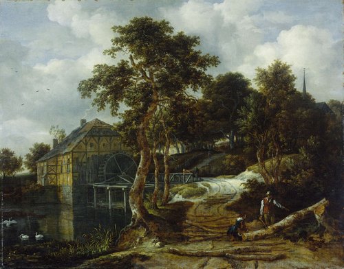 Landschap met watermolen