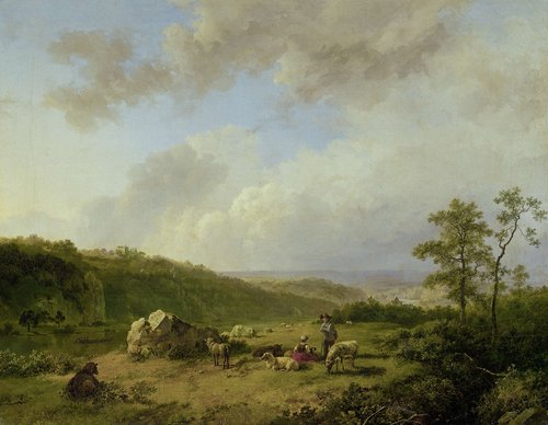 Landschap bij opkomende regenbui