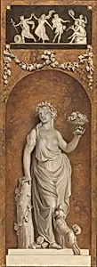 Behangselschildering met bacchante