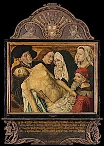 Central panel of a Memorial Triptych, formerly called the Gertz Memorial Triptych, with the Lamentation