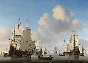 Dutch Ships in a Calm Sea