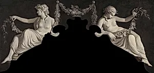 Overdoor with Representation of Two Reclining Women with Garlands