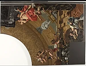 Part (top right) of a ceiling decoration with Diana and her companions as the principal representation