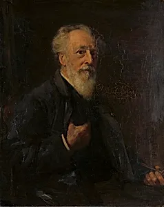 Portret van J.A.B. Stroebel (1821-1905), kunstschilder