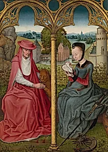 St Jerome and St Catherine of Alexandria, Bruges or Brussels, c. 1480-1490