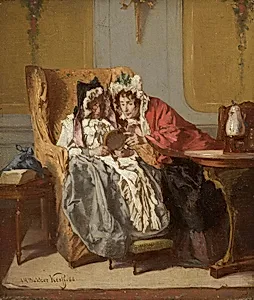 Two Ladies Examining a Little Painting