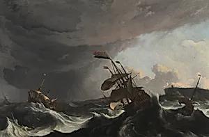 Warships in a Heavy Storm