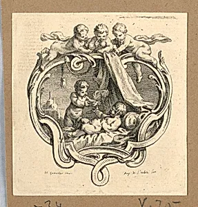 A Boy Bringing Soup to a Sick One, On Escutcheon