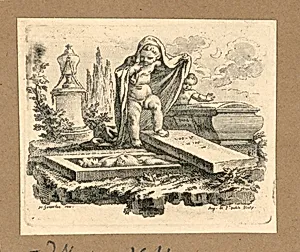 A Boy Looking at Another Lying in the Grave