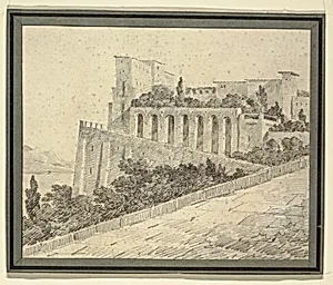 A Fortified Town Overlooking a Lake