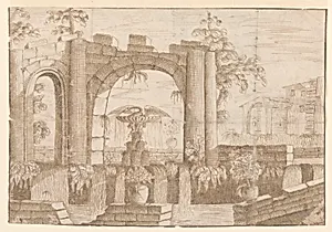 A Garden with Ruined Archway