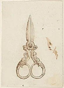 A Pair of Scissors with Handles Formed by Half-figures of Women with Rinceaux as Legs by Unknown