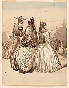 A Street Scene in Madrid, from Series "Sketches in Madrid"