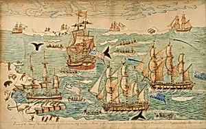 A View of the Men of War on Discovery to Greenland...