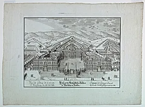 Aerial View of the Residenz at Würzburg, Germany by J.O. Berndt, 1736 - 1787