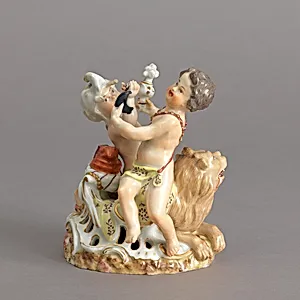 Allegorical Figure Depicting Putti as "Asia" and "Africa"