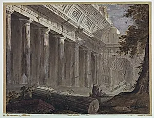 Antique Ruins with Figures Contemplating