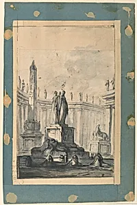 Architectural Fantasy with Fountain and Obelisk