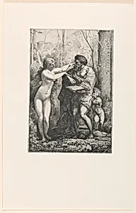 Artist and a nymph, from Twelve Etchings by Chifflart