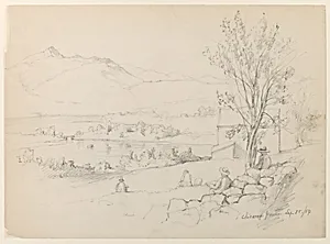 Artists Sketching at Chocorua Pond, New Hampshire by Daniel Huntington, American, 1816–1906