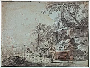 At a Fountain